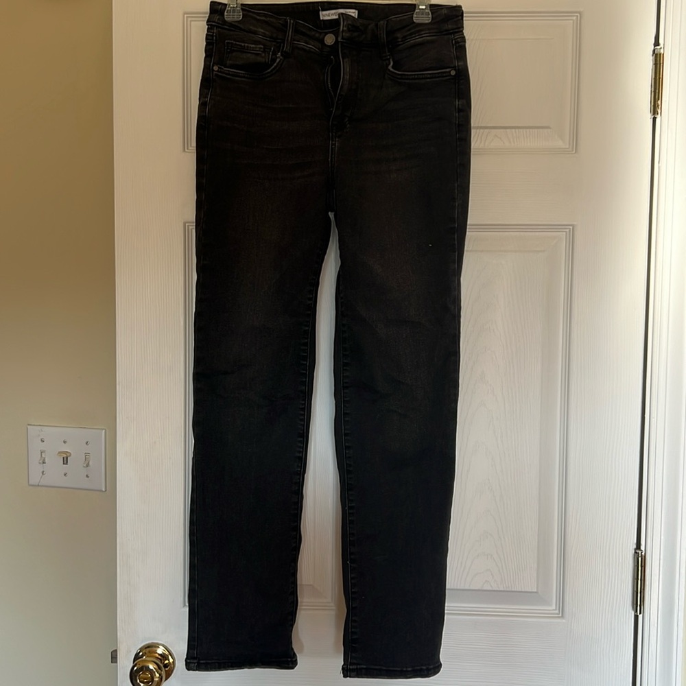 Slim straight black jeans